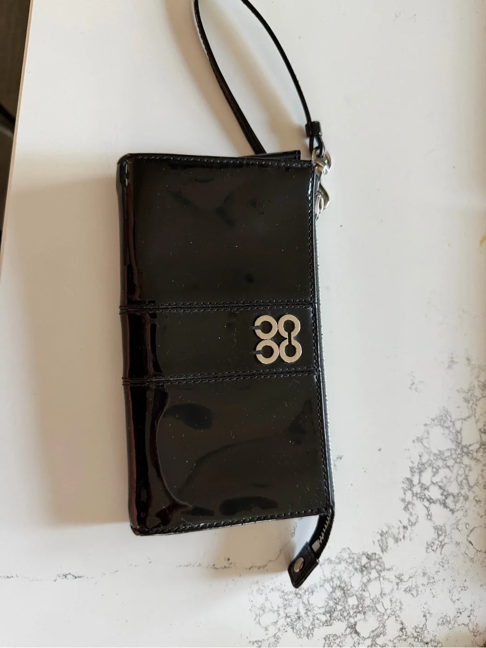 Coach Black Patent Leather Wristlet Clutch